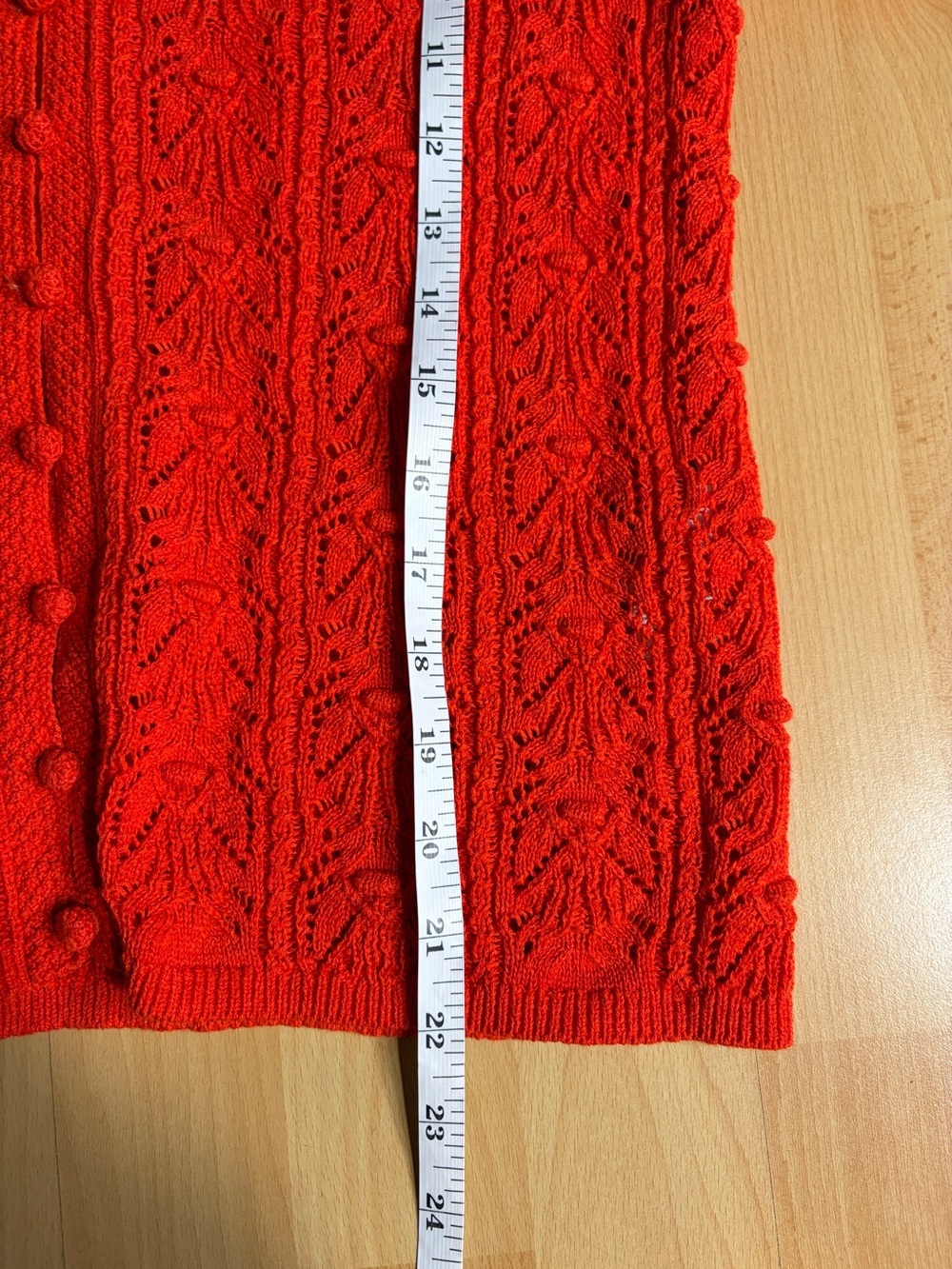 Sezane Milane Red Short-Sleeve Knit Button-Up Top Size M - Picture 11 of 11